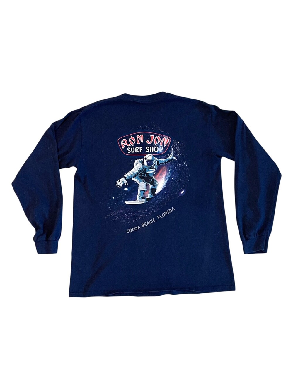 Ron Jon Surf Shop MEDIUM Cocoa Beach Navy LS T-Shirt Men's
